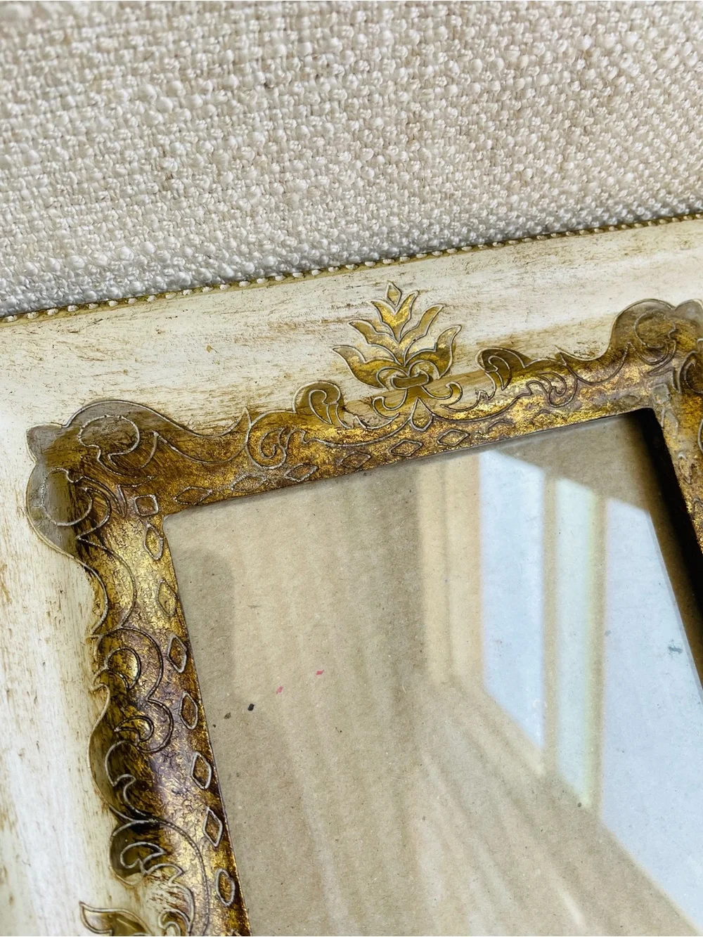 Decorative Gold and Cream Ornate Standalone Photo Frame Fits 5x7
